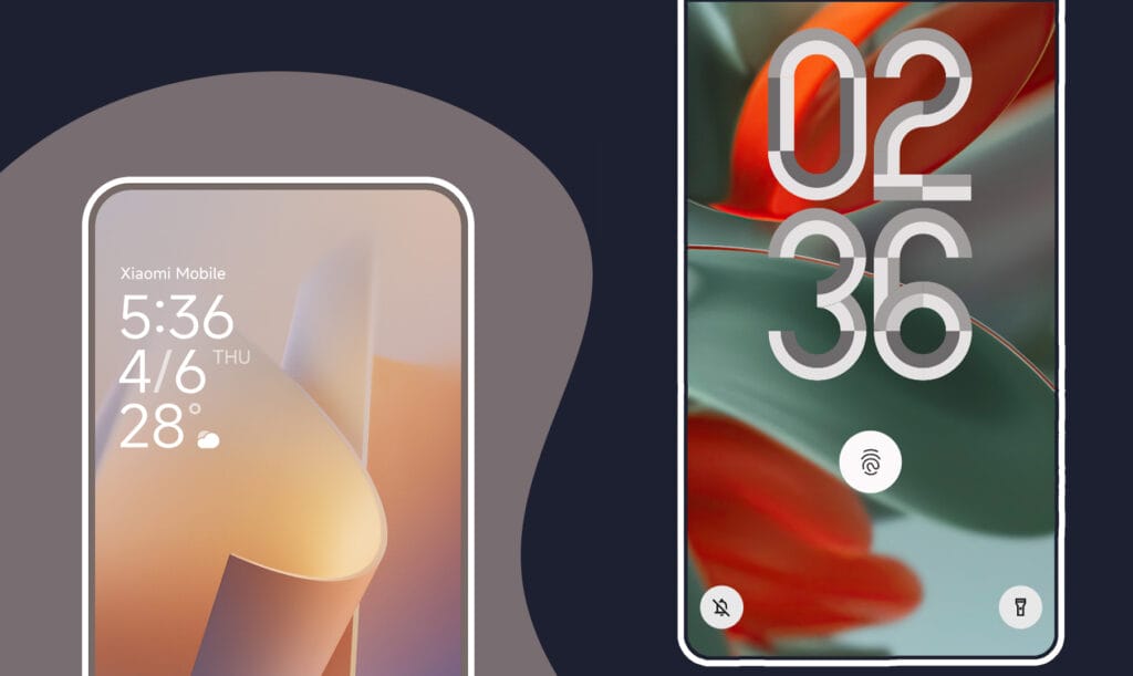 Perbandingan kustomisasi layar kunci Android 15 vs HyperOS 1.0